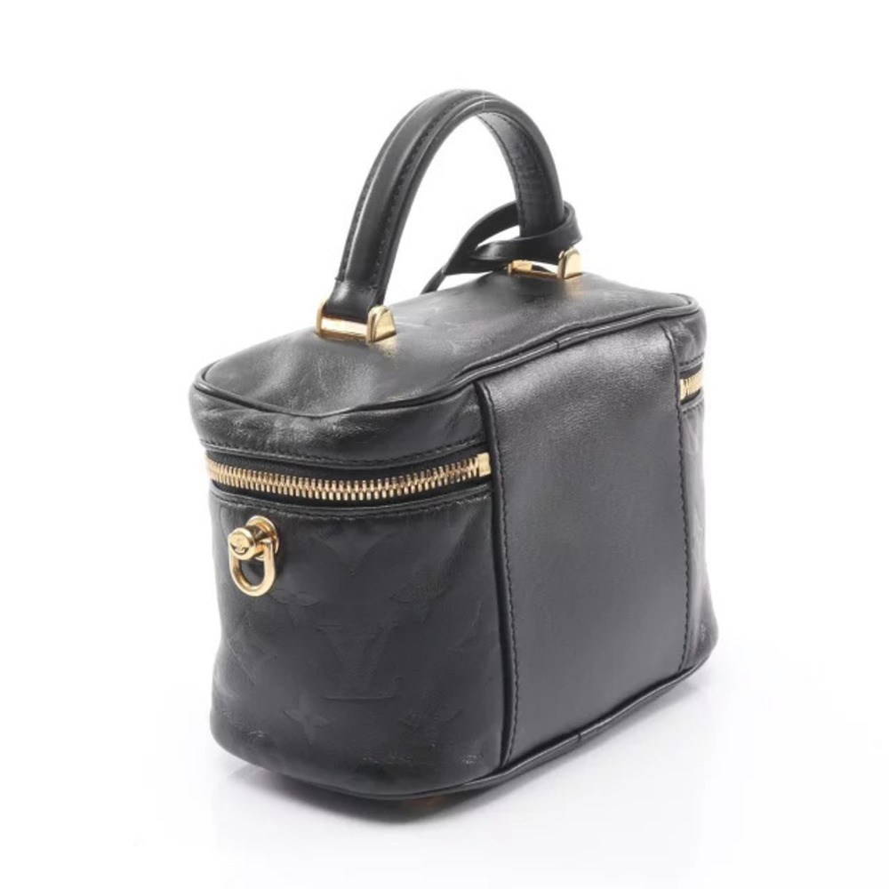 Louis Vuitton Vanity Handbag Leather Monogram Ink Black View 2